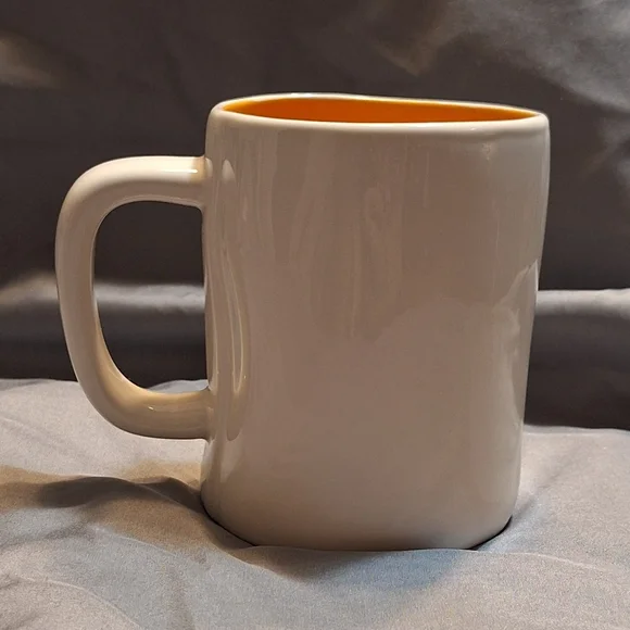 Rae Dunn White and Orange "Cup Of Happy" Collectible Coffee Mug - Picture 3 of 7